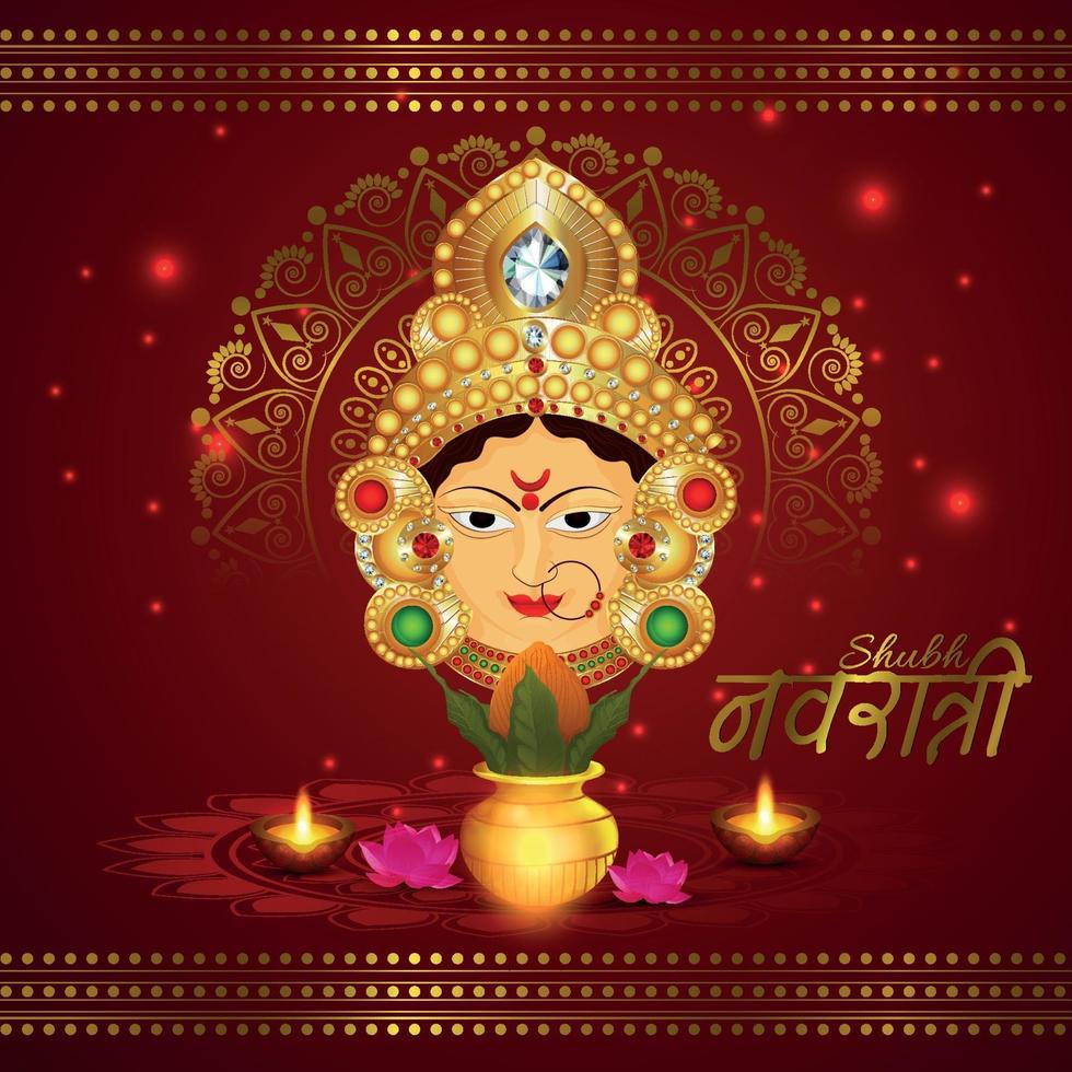 feliz durga pooja com design de fundo ashtami vetor