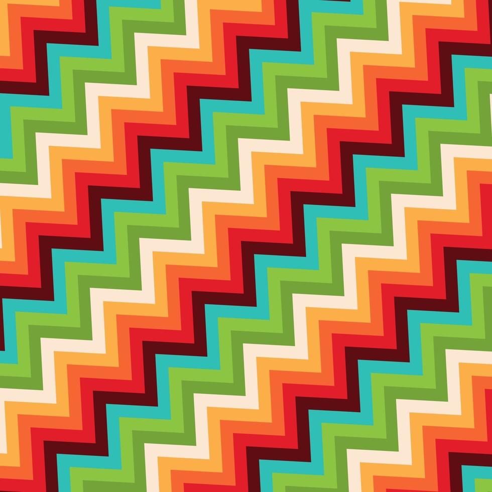 fundo de estilo retro com padrão de zig zag vetor