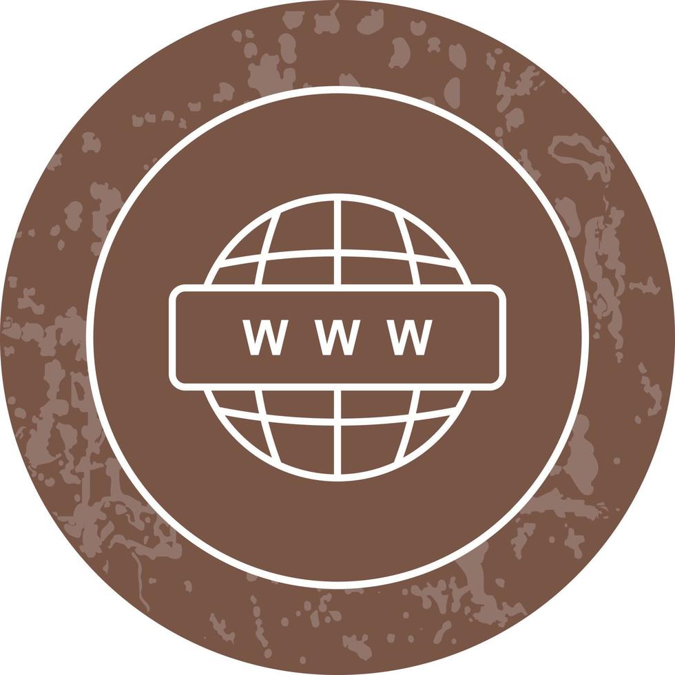 ícone de linha da world wide web vetor