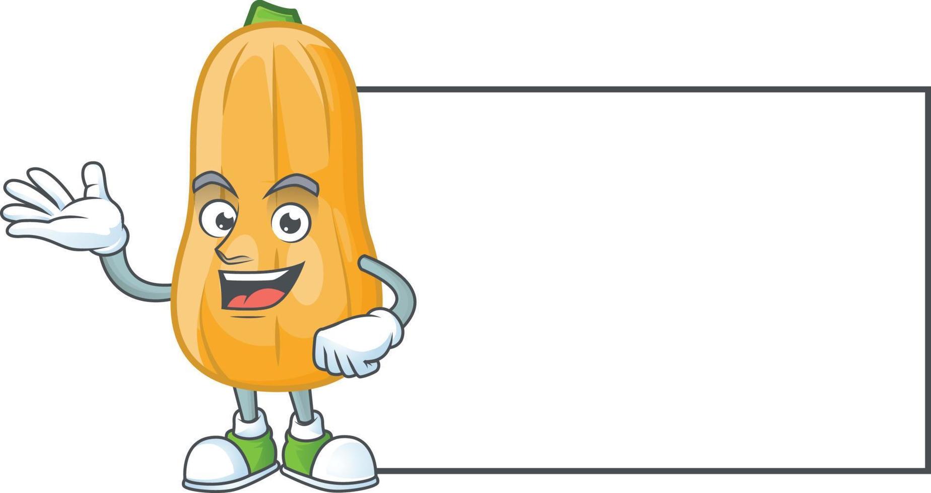 Butternut abóbora desenho animado personagem estilo vetor