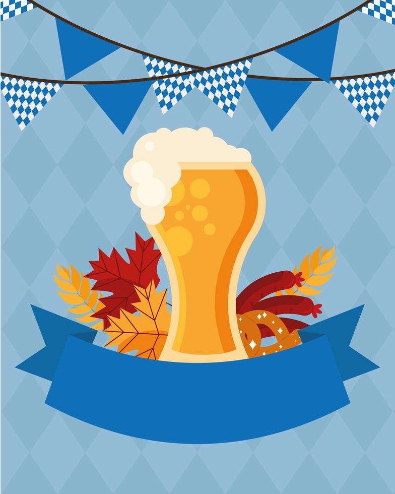 banner de celebração da cerveja oktoberfest vetor