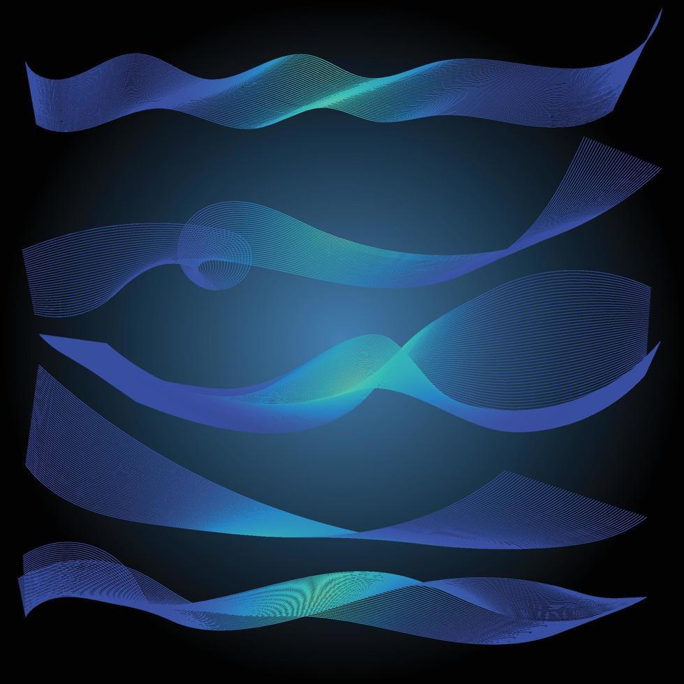 vetor coleção do abstrato onda objeto com gradiente