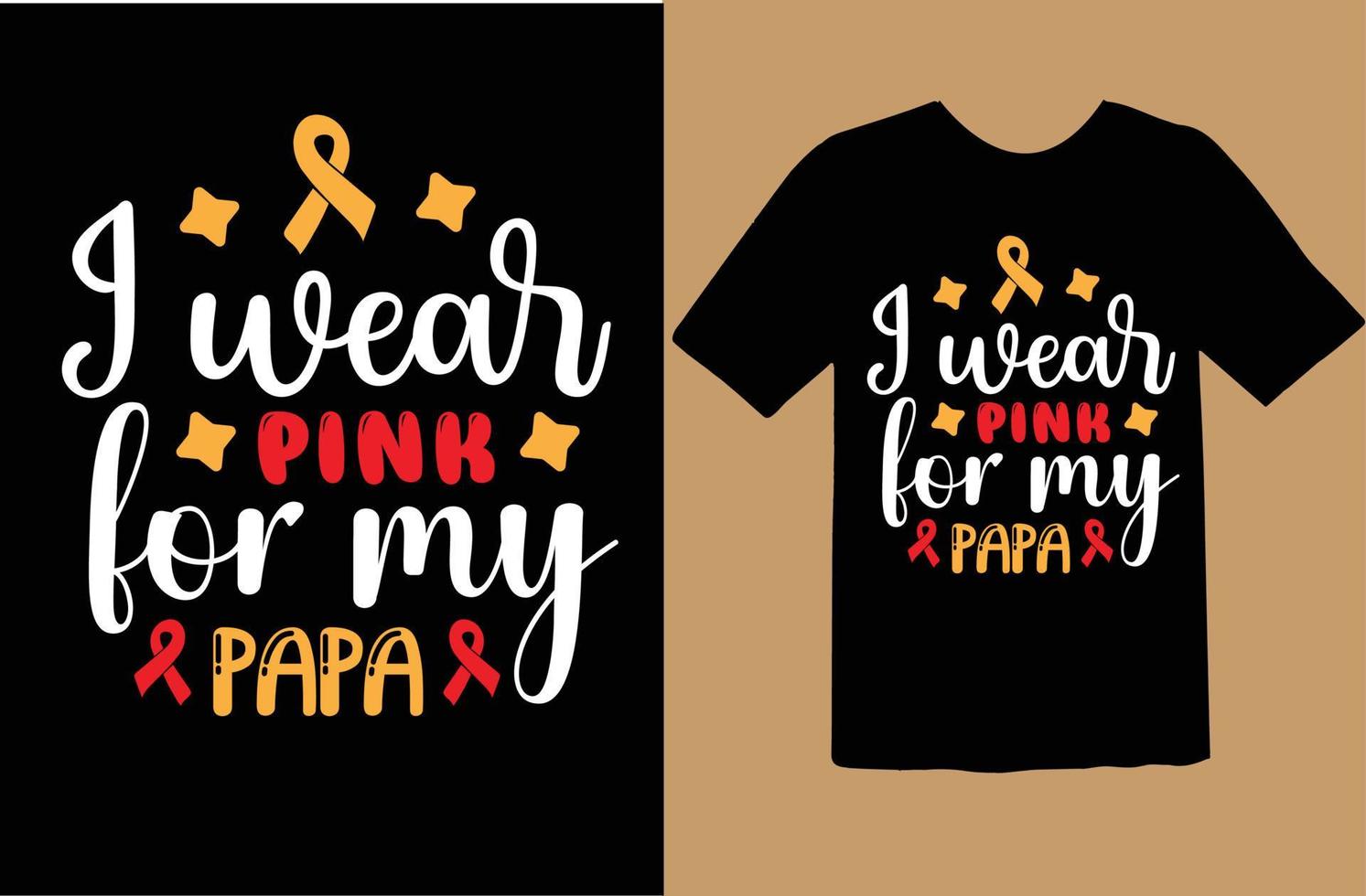 Eu vestem Rosa para meu papai SVG t camisa Projeto vetor