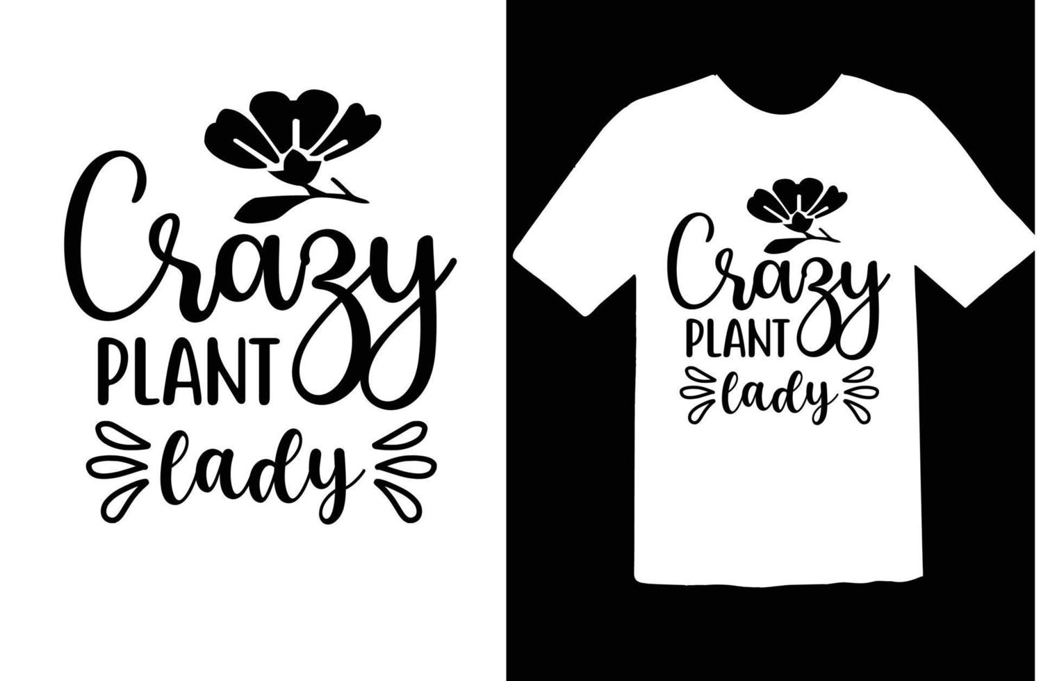 louco plantar senhora SVG t camisa Projeto vetor