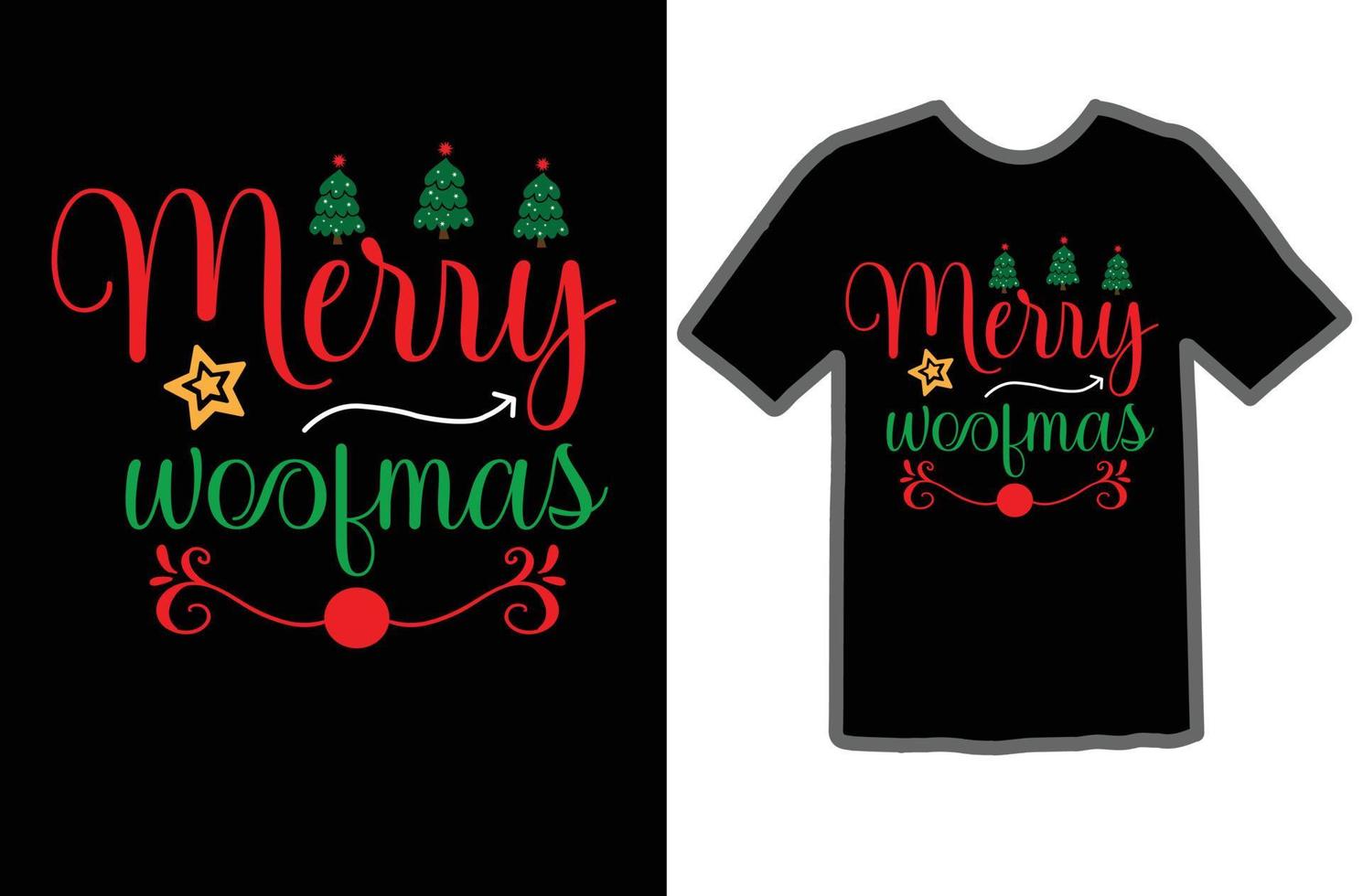 alegre Woofmas SVG camisa Projeto vetor