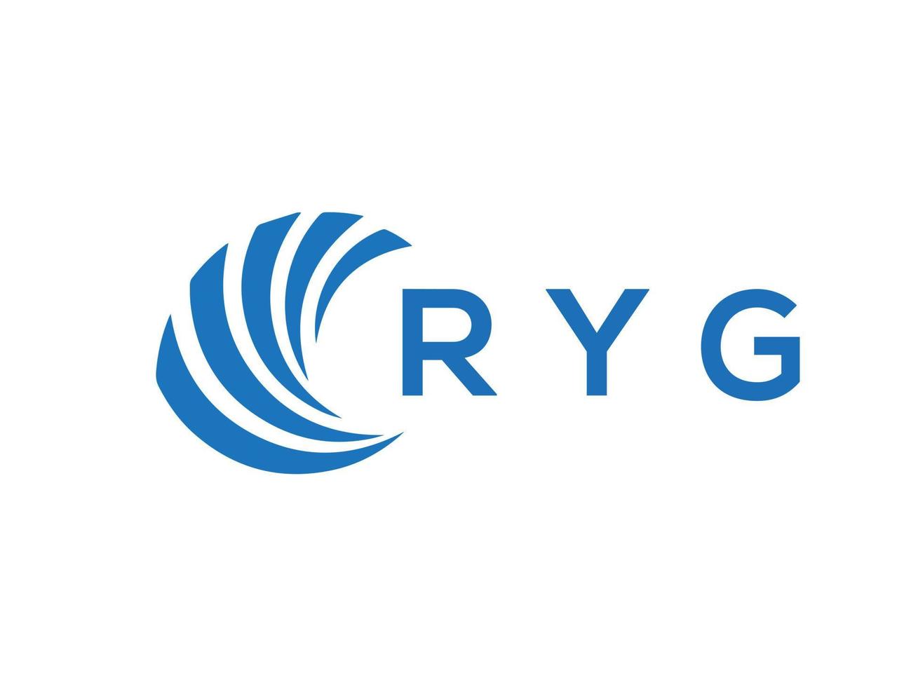 ryg carta logotipo Projeto em branco fundo. ryg criativo círculo carta logotipo conceito. ryg carta Projeto. vetor