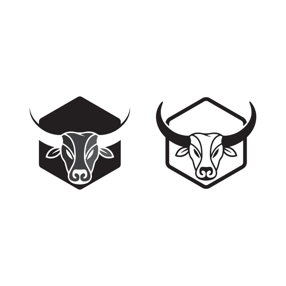 touro e vaca logotipo Projeto ícone vetor chifre animais