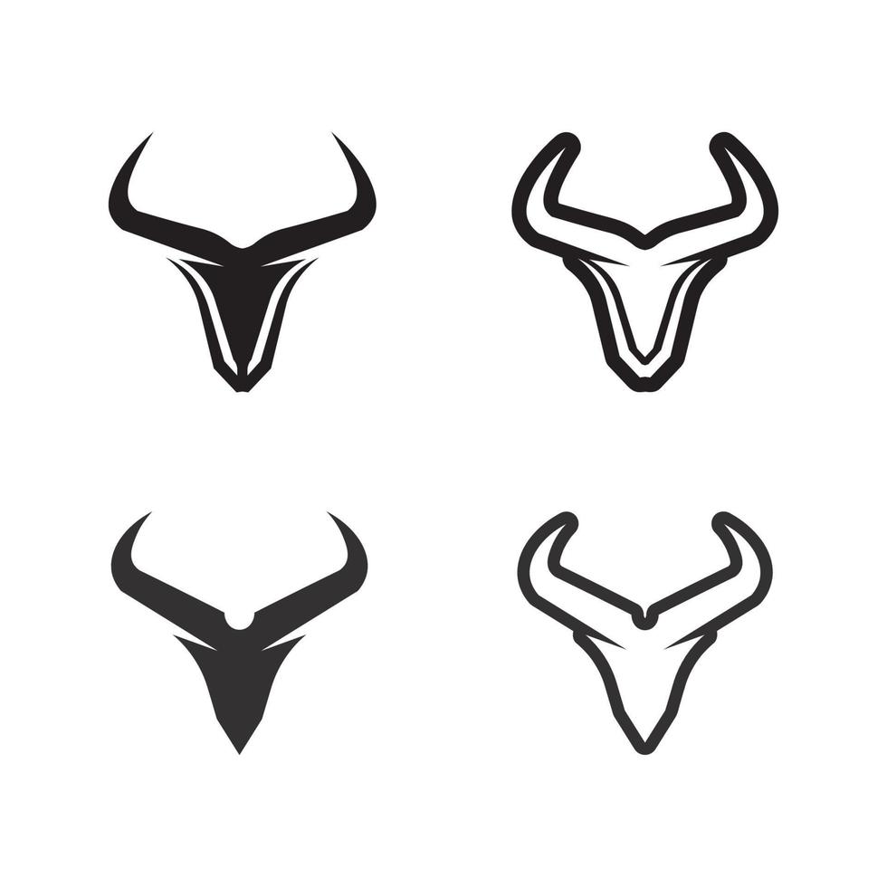 touro chifre logotipo e símbolo modelo ícones conjunto vetor