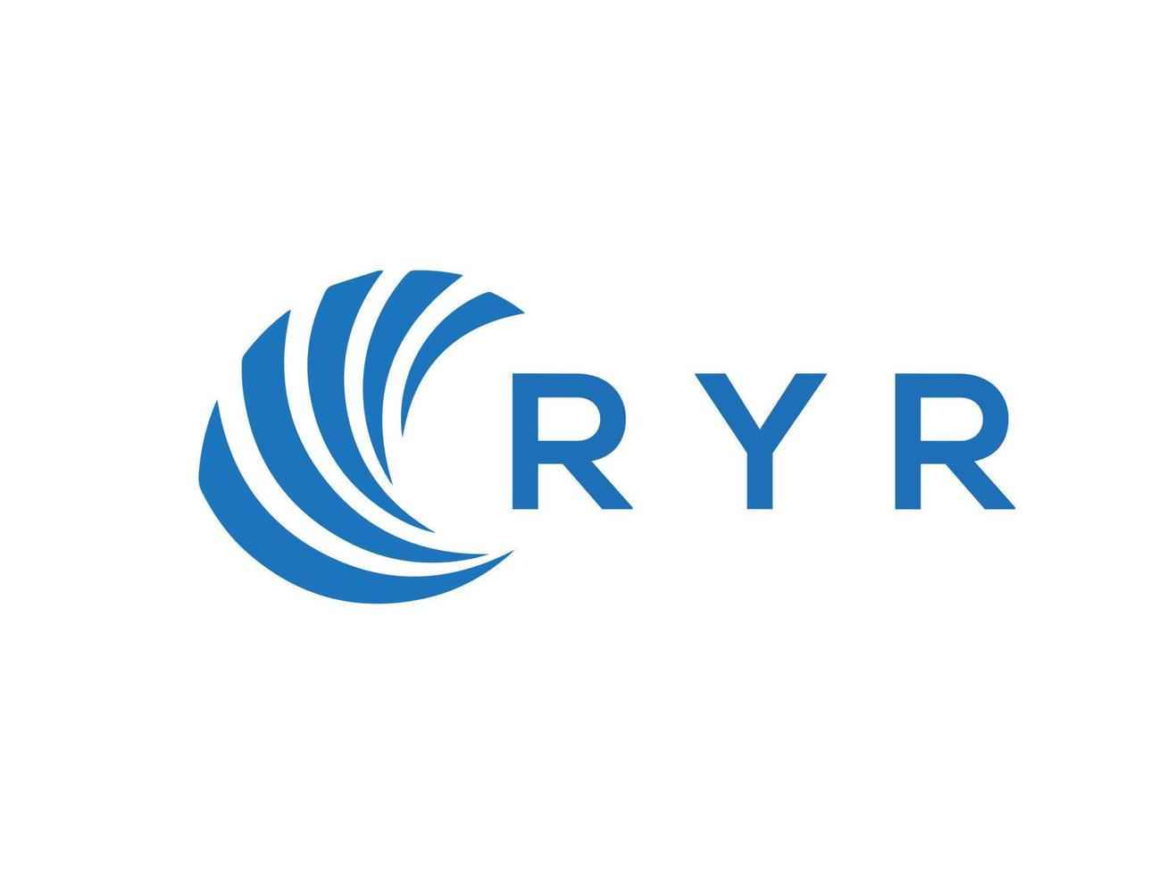 ryr carta logotipo Projeto em branco fundo. ryr criativo círculo carta logotipo conceito. ryr carta Projeto. vetor
