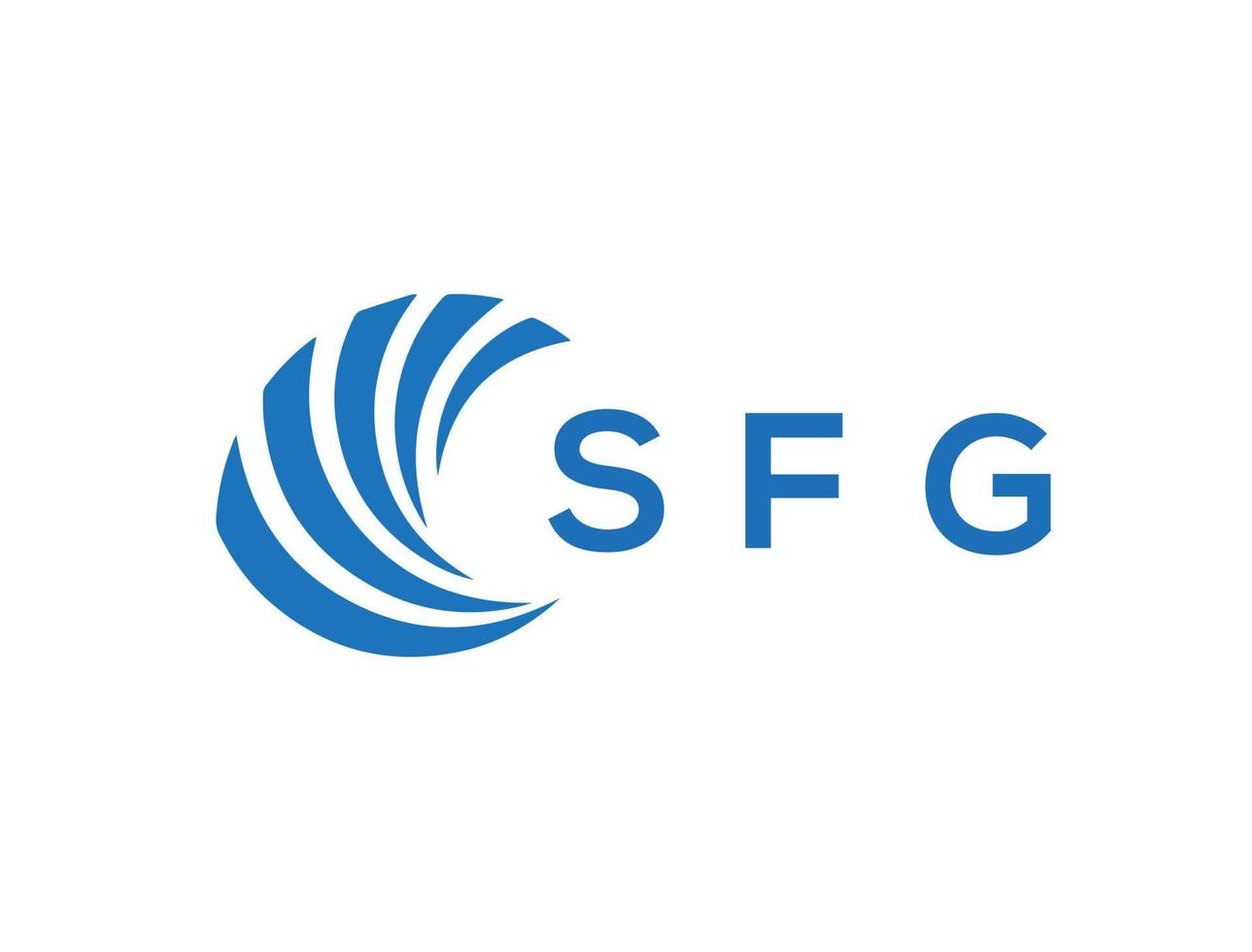 sfg carta logotipo Projeto em branco fundo. sfg criativo círculo carta logotipo conceito. sfg carta Projeto. vetor