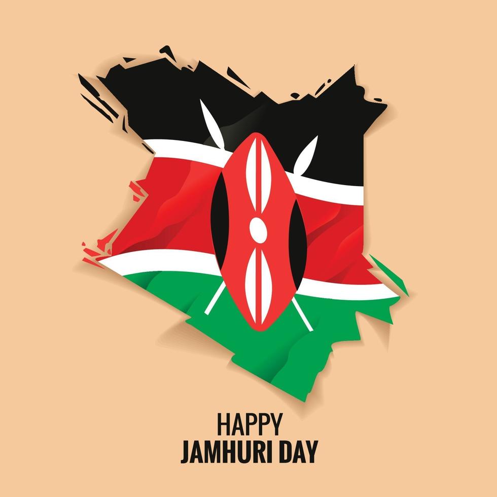 ilustração em vetor conceito dia da independência do Quênia ou feliz dia de Jamhuri