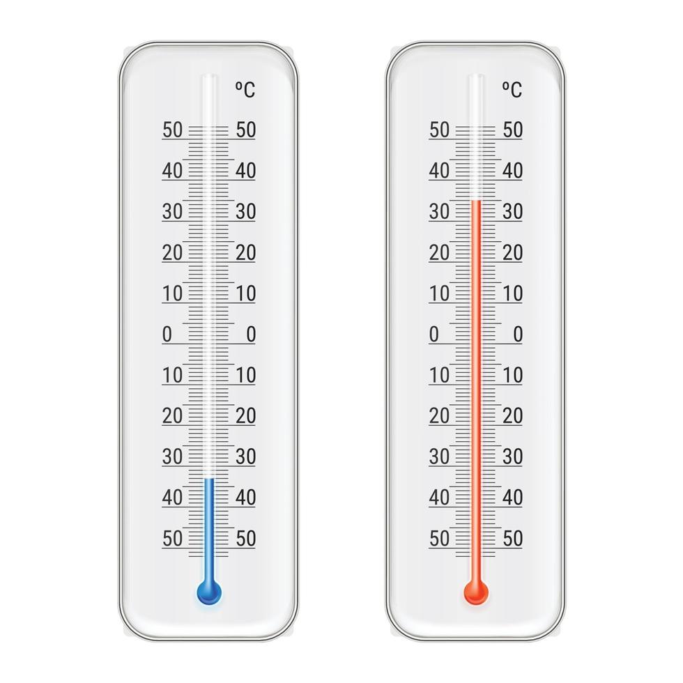conjunto de termômetro de meteorologia vetor