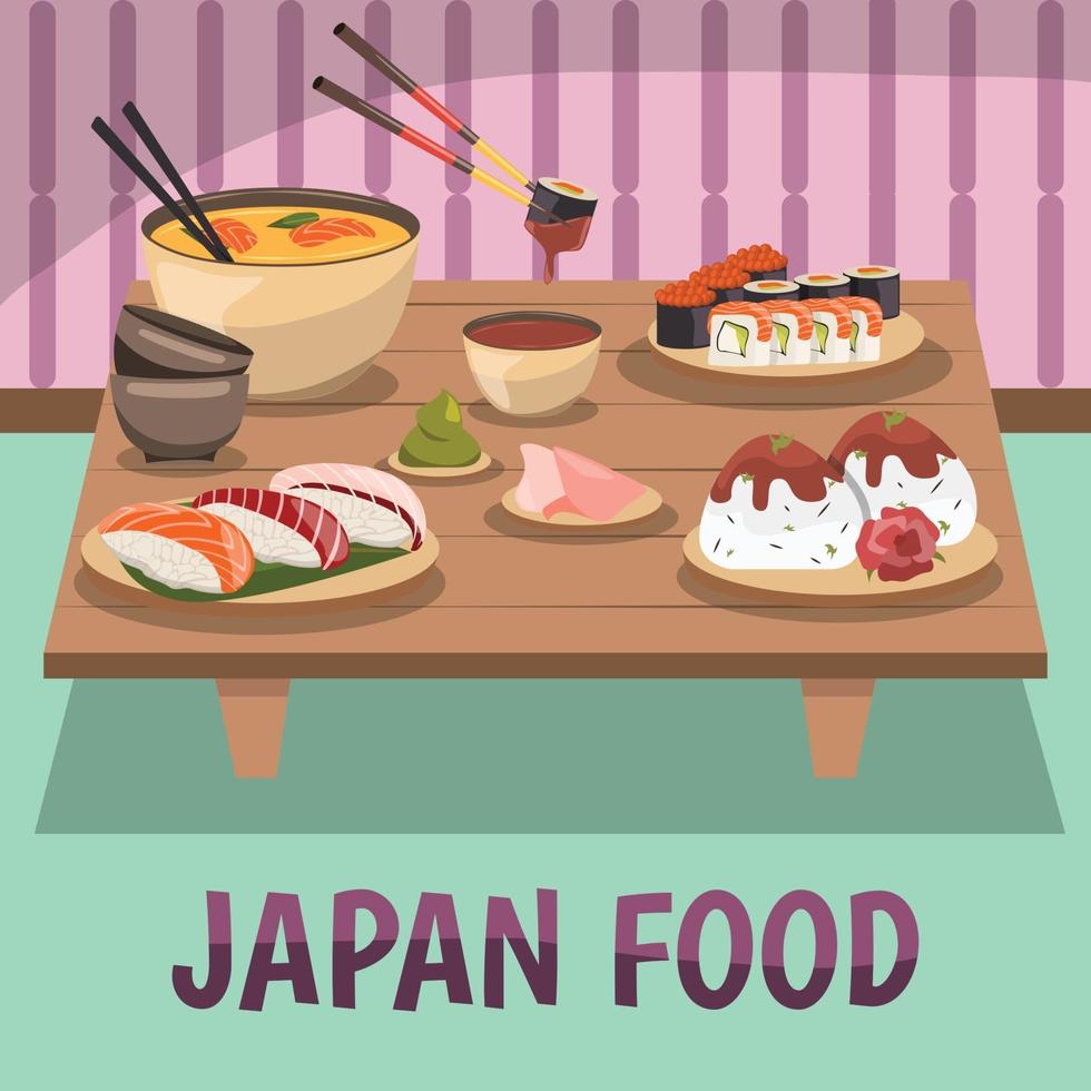 fundo de comida do japão vetor