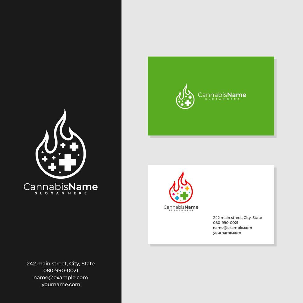 saúde fogo logotipo com o negócio cartão modelo. criativo fogo saúde logotipo Projeto conceitos vetor