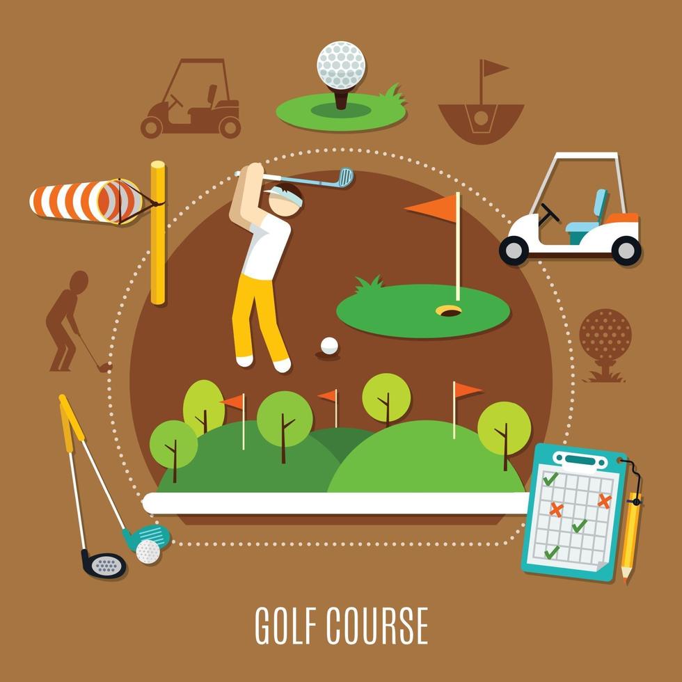 ilustração plana de golfe vetor