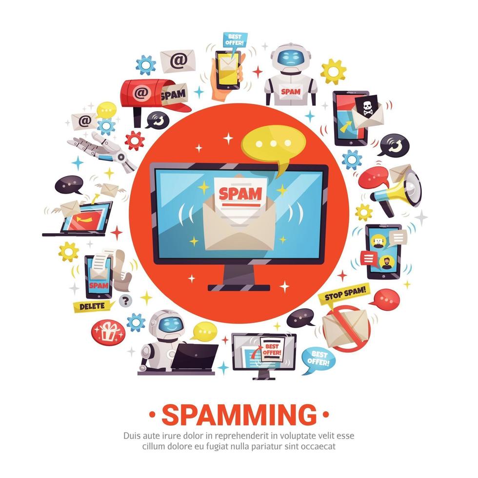 ilustração de spam bot vetor