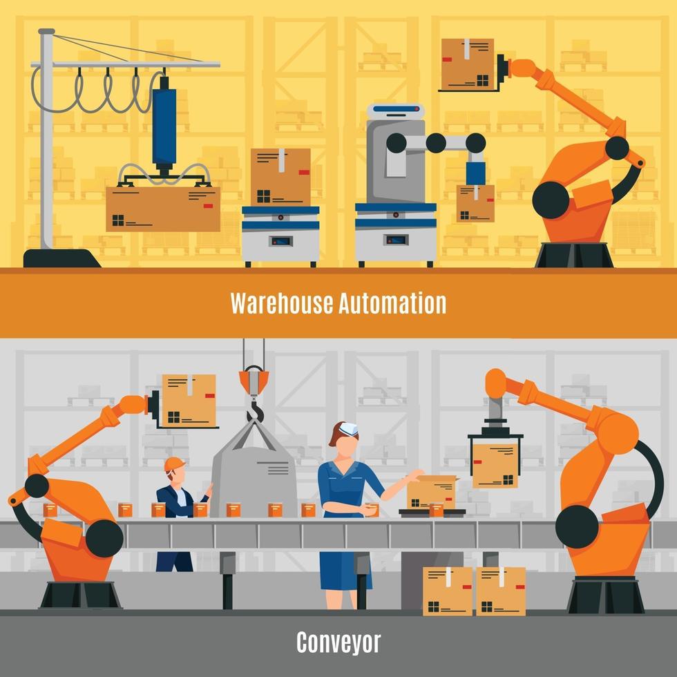 composições de automação plana vetor