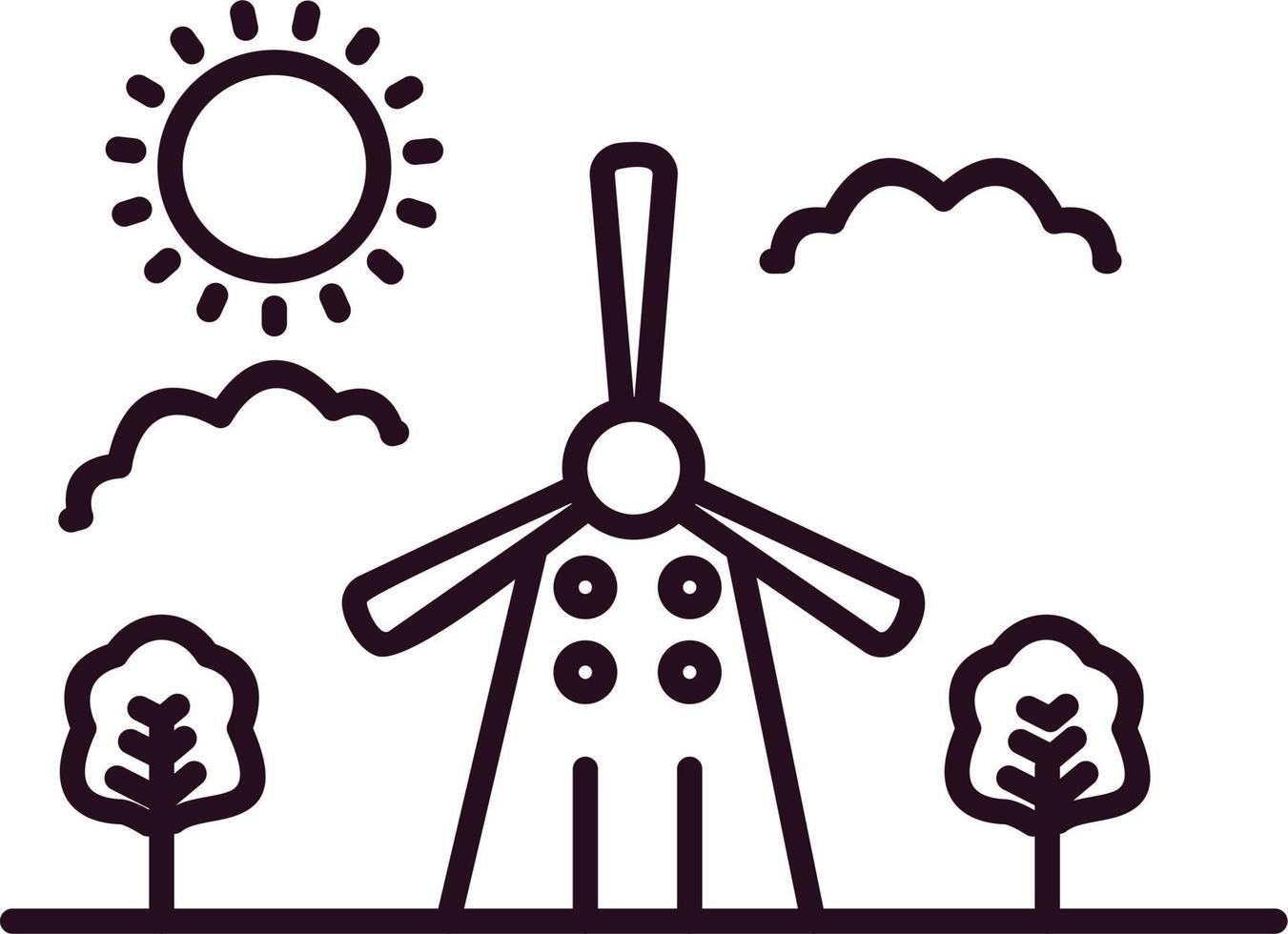 ícone de vetor de turbina eólica