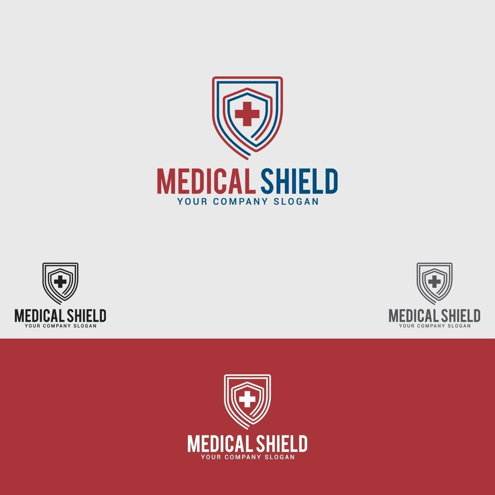 modelo de design de logotipo de escudo médico vetor