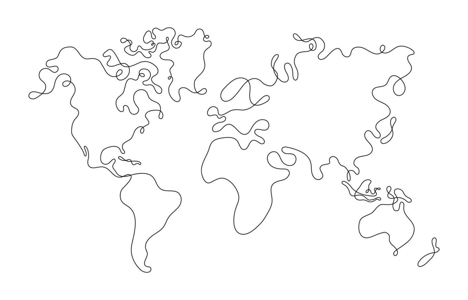 simples esboço mundo mapa fundo vetor