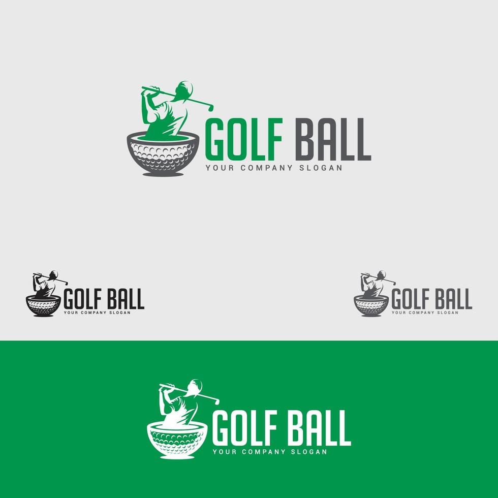 modelo de design de logotipo de bola de golfe vetor