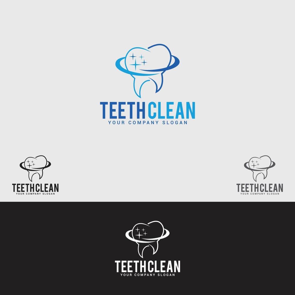 modelo de design de logotipo de dentes limpos vetor