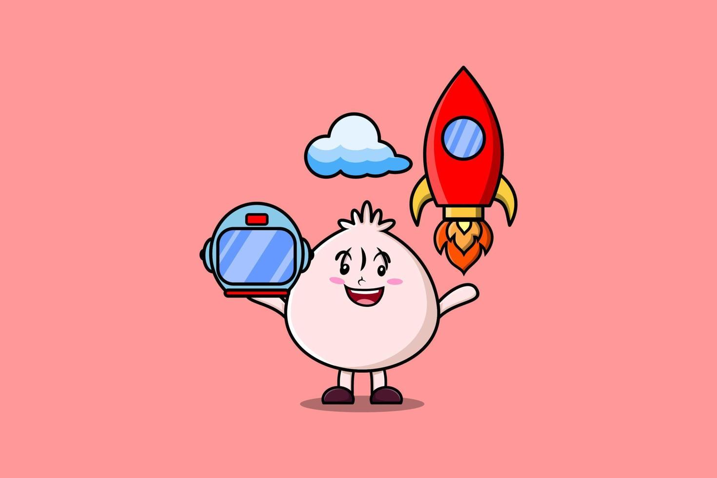 fofa mascote desenho animado personagem escuro soma Como astronauta vetor