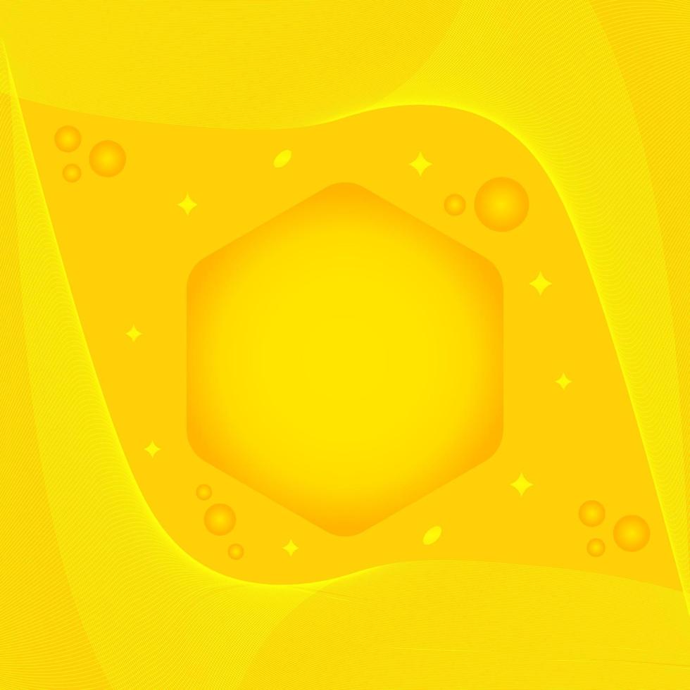 fundo de onda amarela elegante com formas geométricas vetor