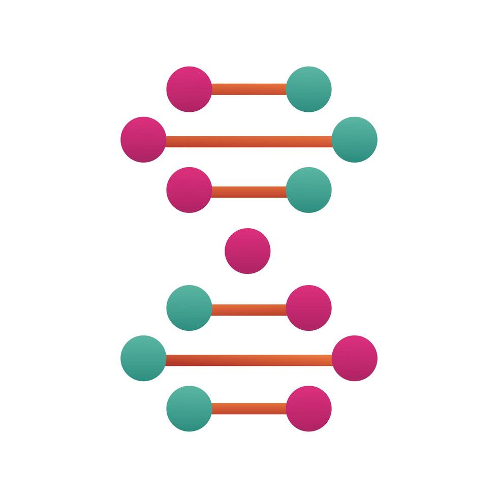 ícone de estrutura isolada de molécula de DNA vetor