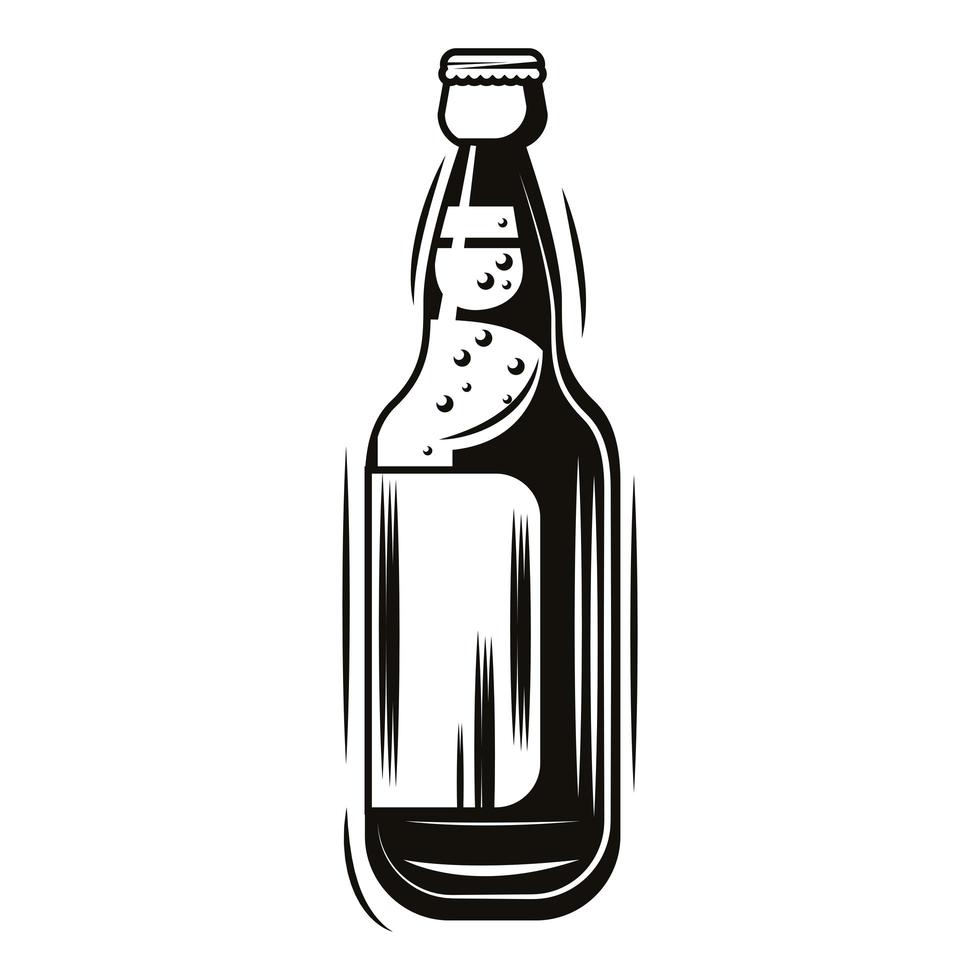 ícone isolado de garrafa de cerveja vetor