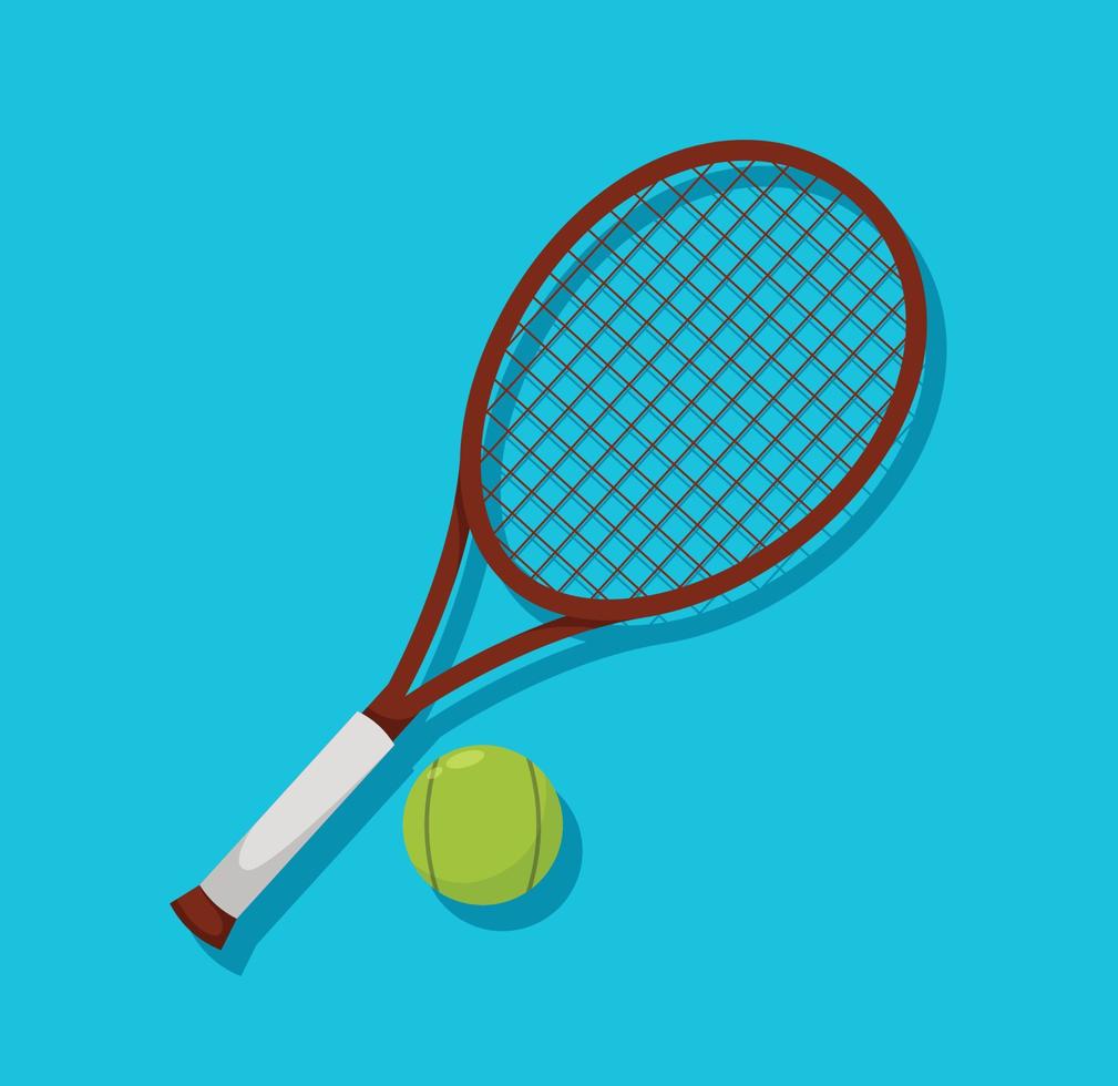 raquetes de tênis e ilustração vetorial isolada de bola vetor