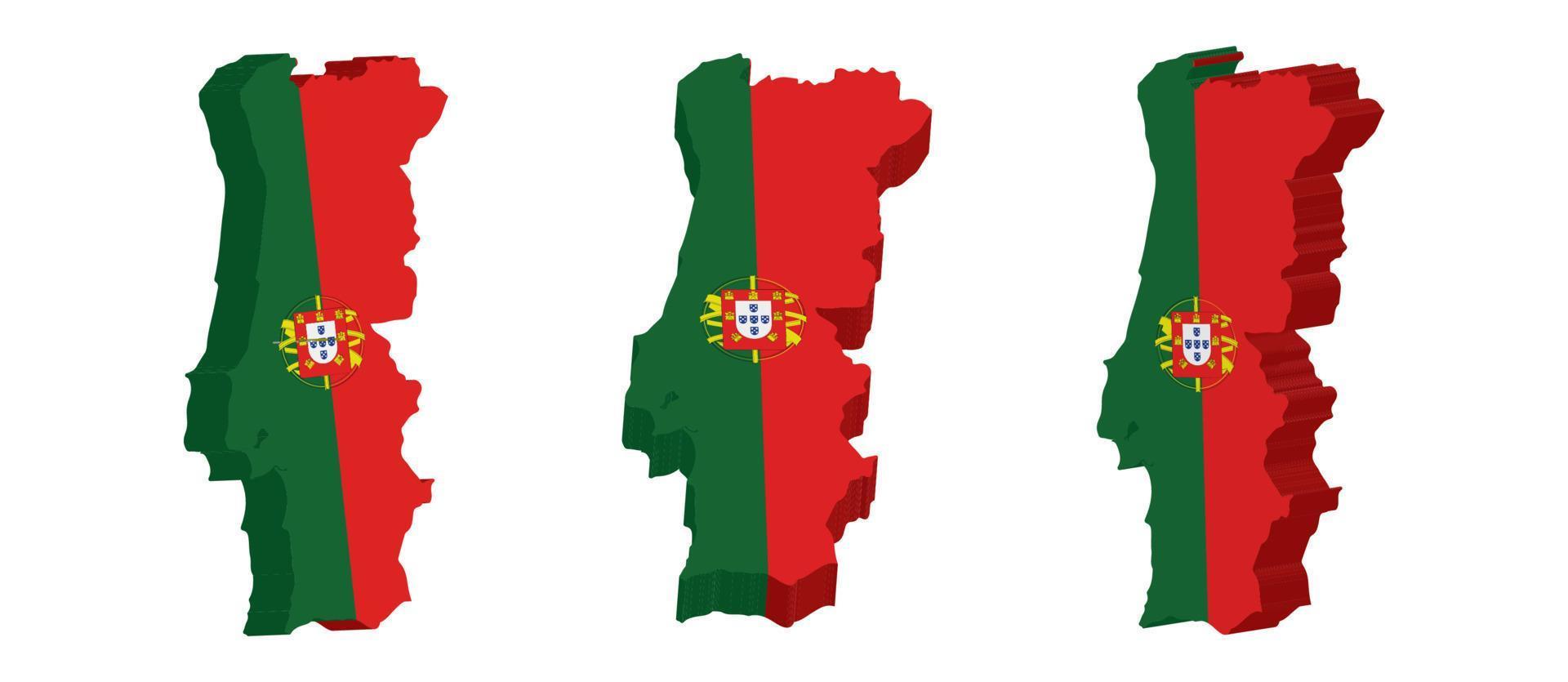 realista 3d mapa do Portugal vetor Projeto modelo