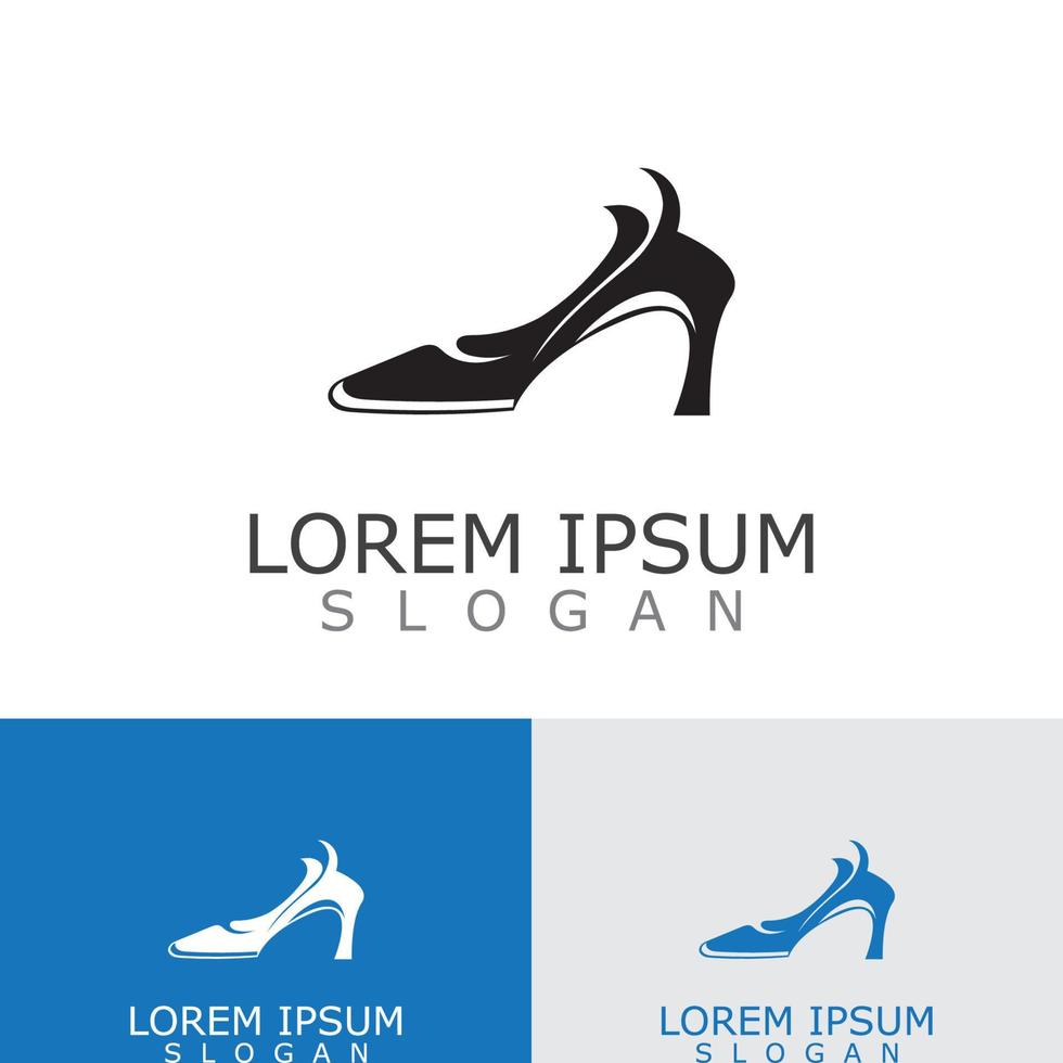 mulheres sapatos logotipo Projeto Alto salto moda ícone modelo vetor para o negócio loja