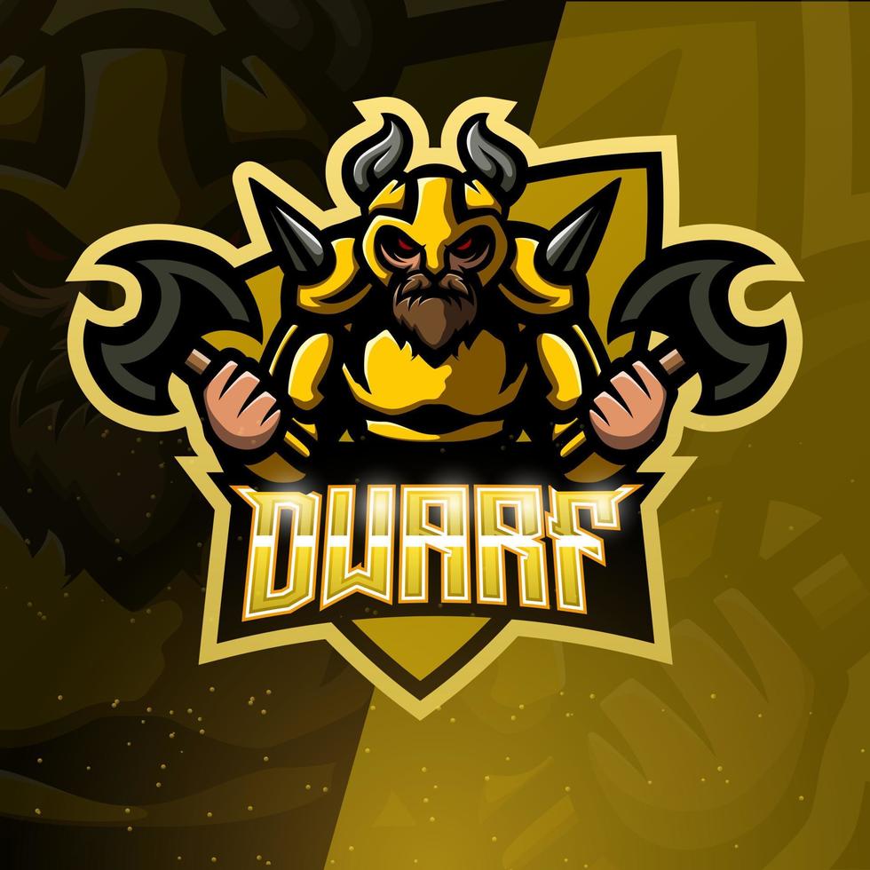 design de logotipo de esport de mascote anão vetor