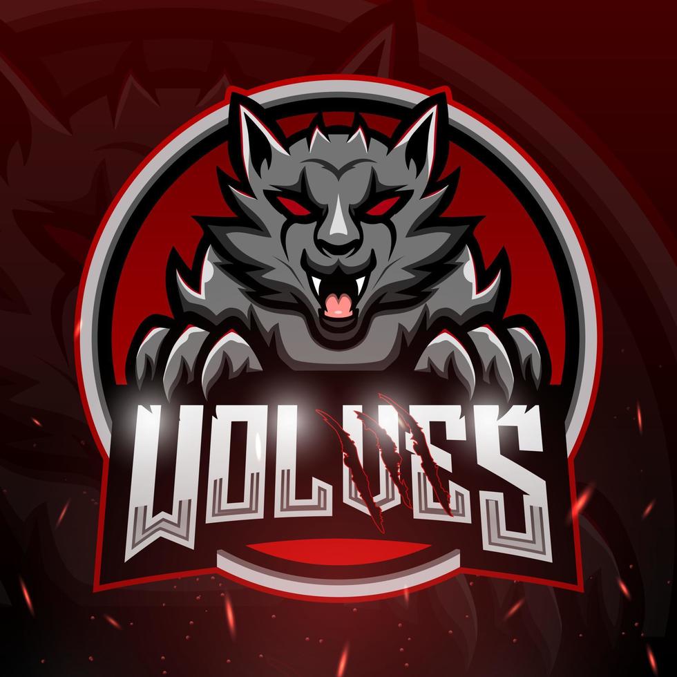 Lobos mascote esporte logotipo Projeto vetor