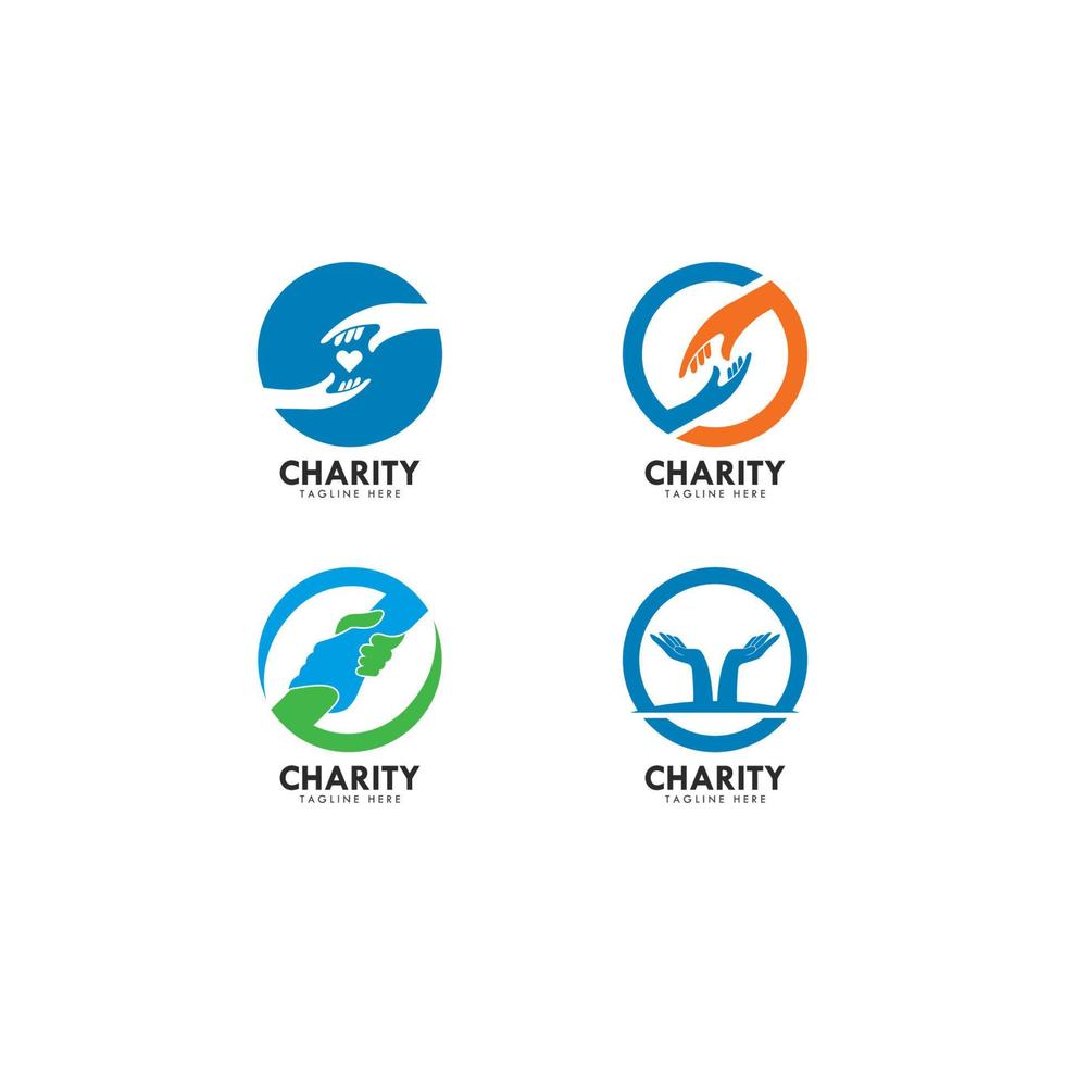 mão caridade logotipo modelo vetor ícone ilustração