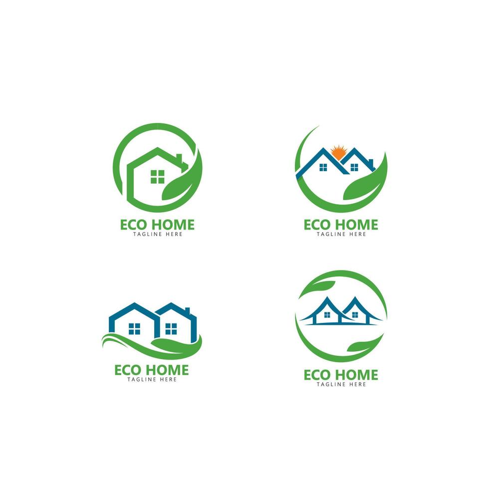 eco casa logotipo vetor ícone ilustração