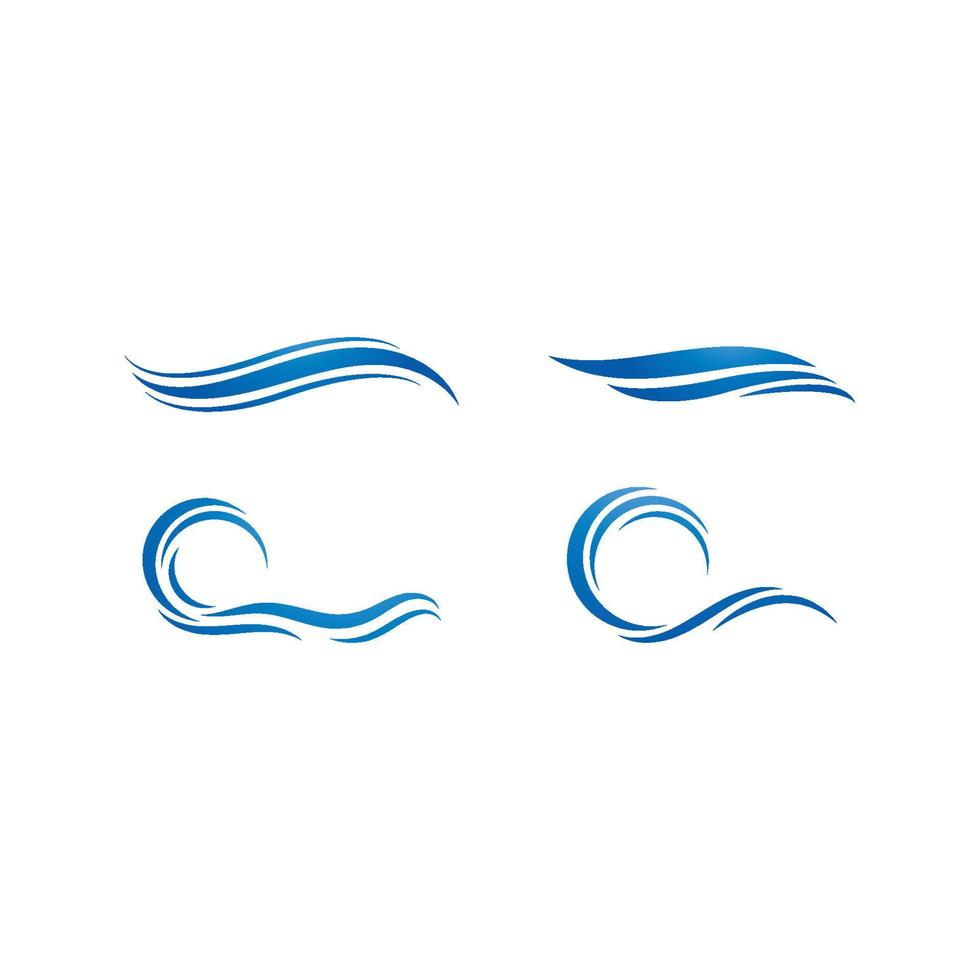 símbolo de onda de água e modelo de logotipo de ícone vetor