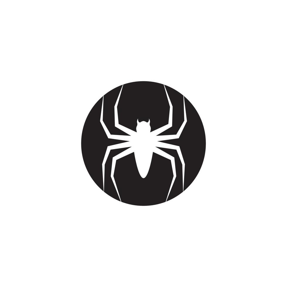 Preto aranha logotipo modelo vetor ícone ilustração