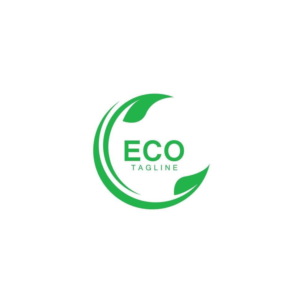 modelo de logotipo de folha de árvore ecológica vetor