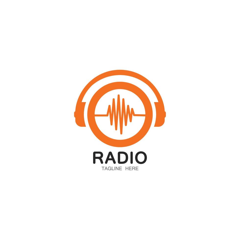 ilustração de ícone vetorial de modelo de logotipo de rádio vetor