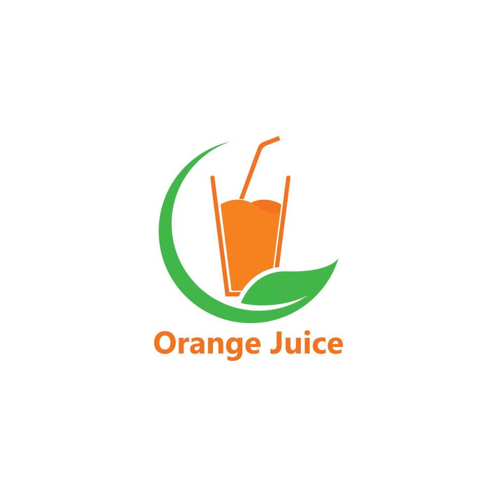modelo de vetor de ícone de logotipo de suco de laranja