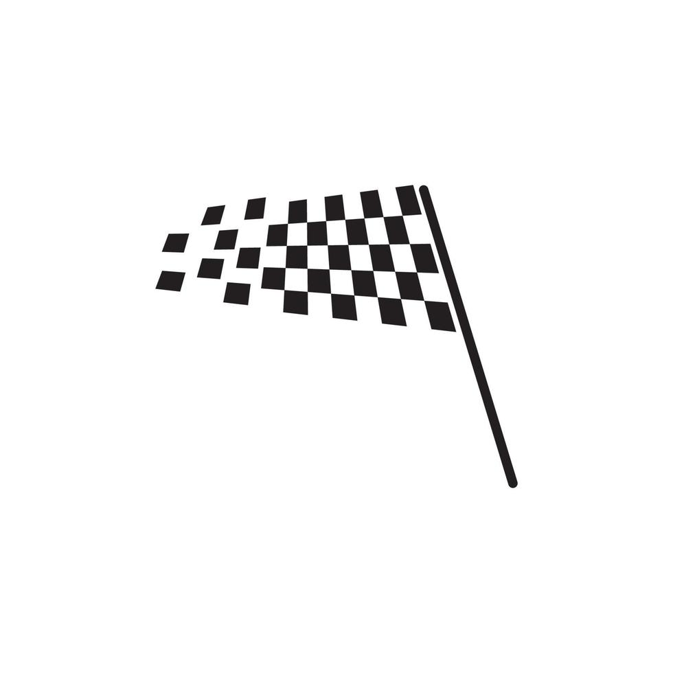 ícone da bandeira de corrida, logotipo da bandeira de corrida de design simples vetor