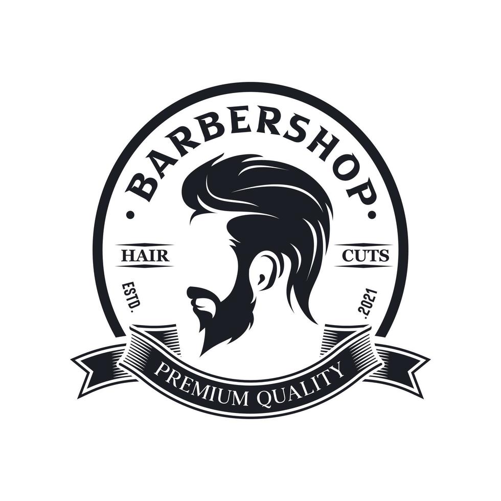 barbearia vintage logotipo Projeto vetor