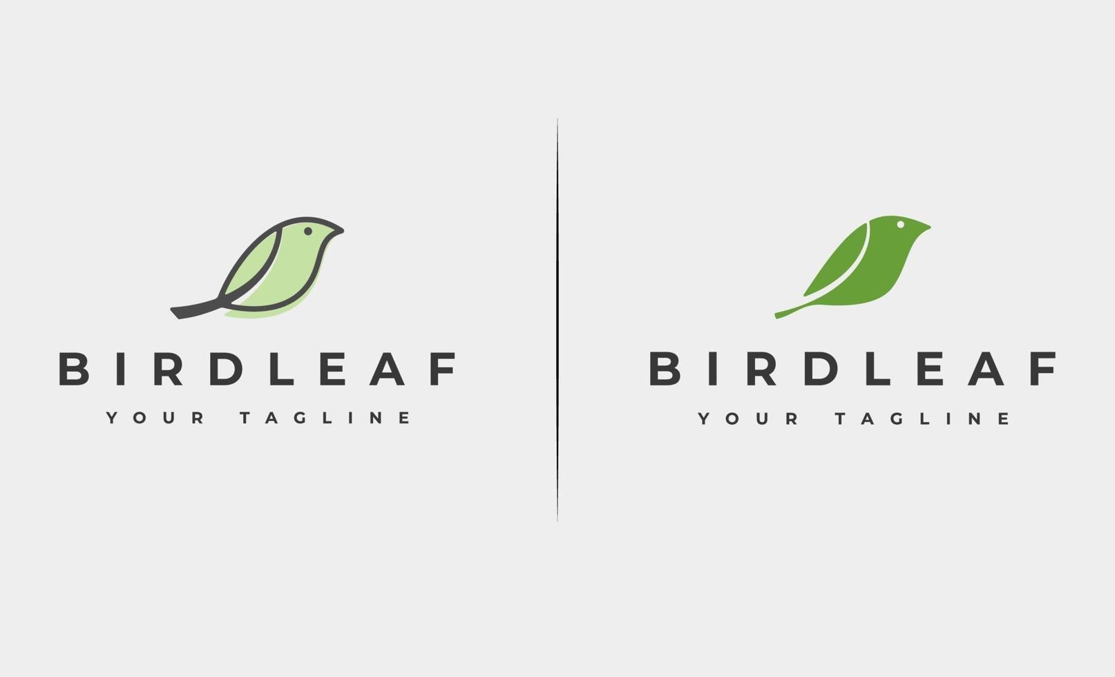 ilustração em vetor design de logotipo de folha de pássaro