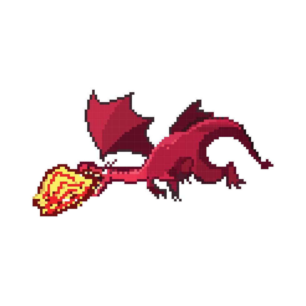 pixel arte vôo Dragão, Dragão pixel ilustração, vetor desenho animado monstro pixel Projeto