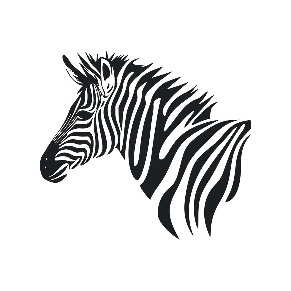 Preto e branco básico logotipo com encantador zebra vetor
