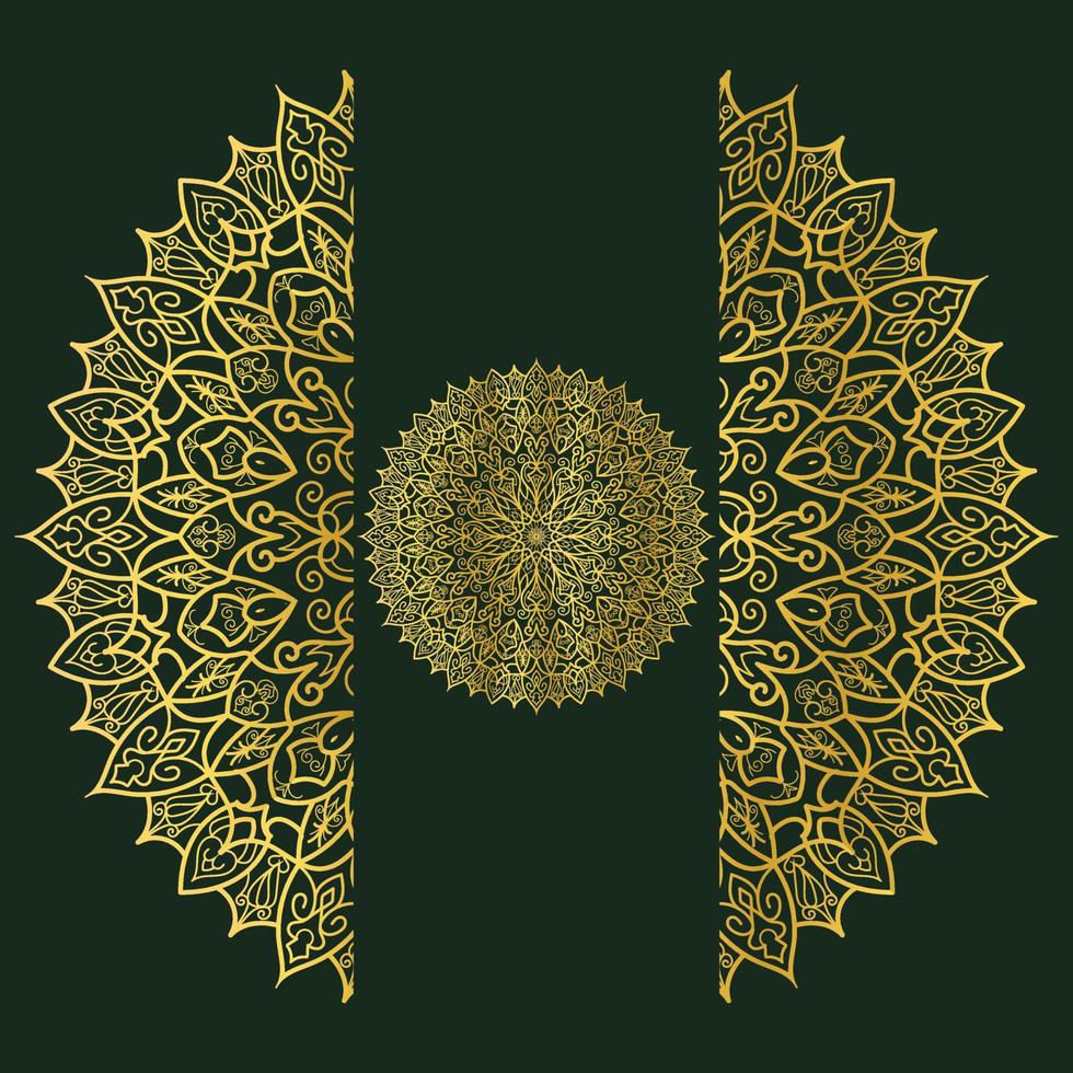 dourado verde mandala vetor