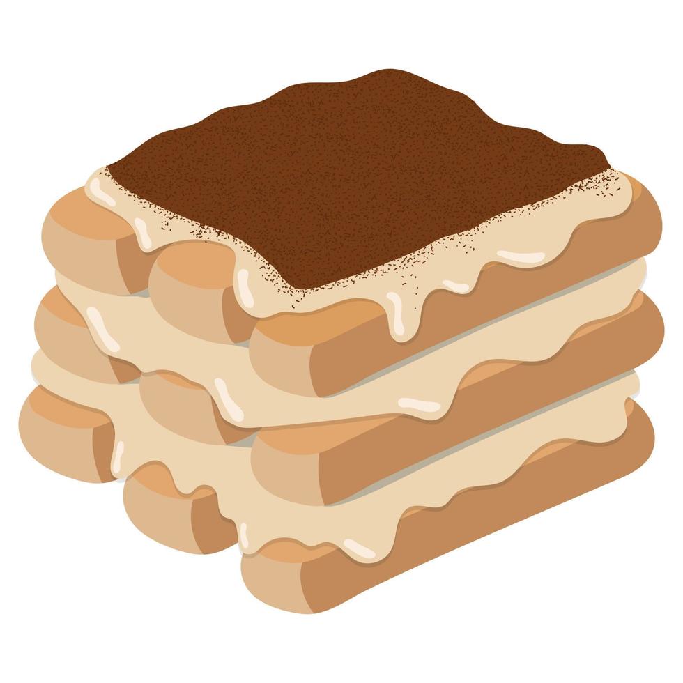 Tiramisu. vetor ilustração em uma branco fundo.