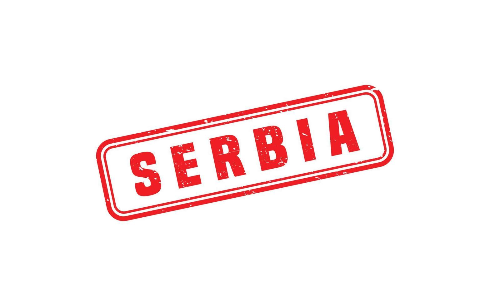 Sérvia carimbo borracha com grunge estilo em branco fundo vetor